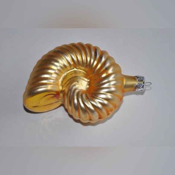 Early Christopher Radko 1988 “Medium Nautilus” Glass Christmas Ornament Yellow - Picture 2 of 4